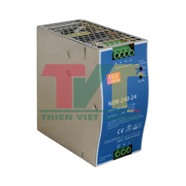 Bộ nguồn 240W lắp thanh ray MEAN WELL NDR-240-24