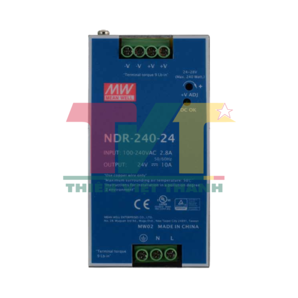 Bộ nguồn 240W lắp thanh ray MEAN WELL NDR-240-24